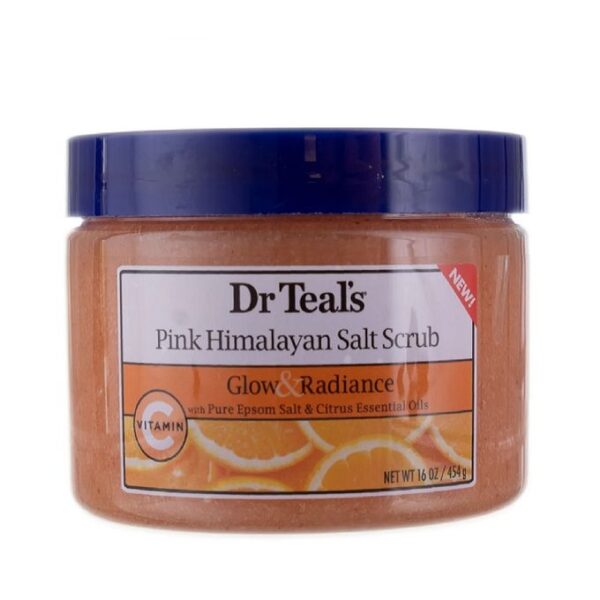 Dr Teal's Pink Himalayan Salt Body Scrub Glow & Radiance 16 Oz