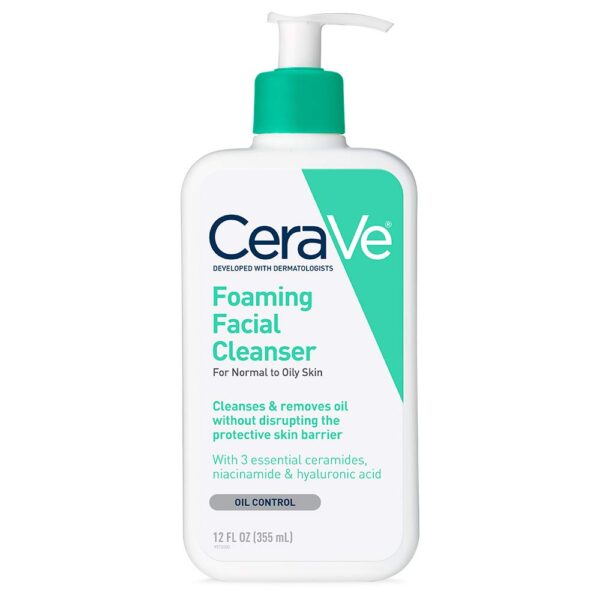Cerave Foaming Face Wash, Face cleanser for Normal to Oily Skin 16fl oz( 473ml) ( US Version)