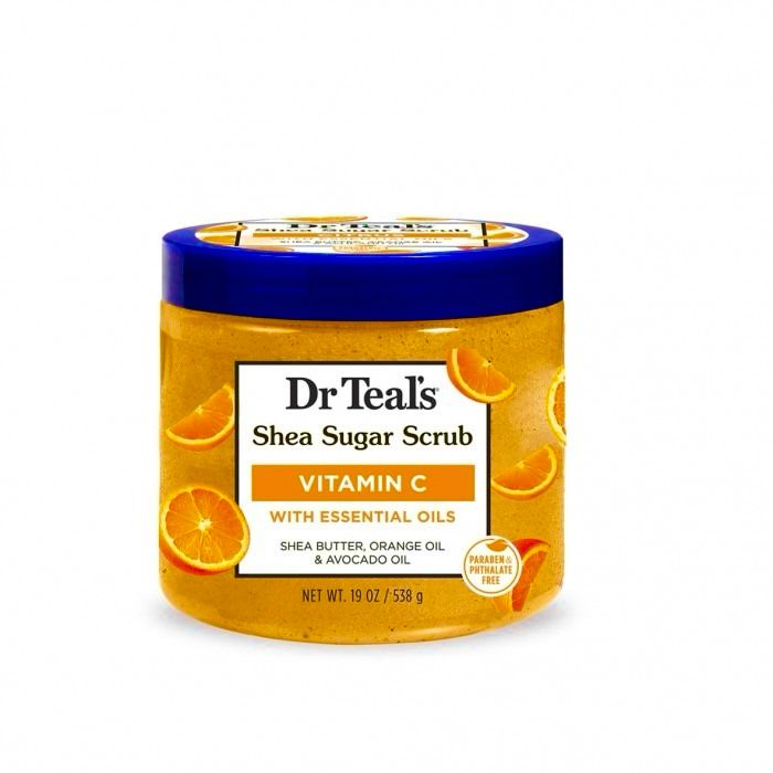 Dr Teal's - Shea Sugar Body Scrub - Citrus Essential Oils With Vitamin C - 538g