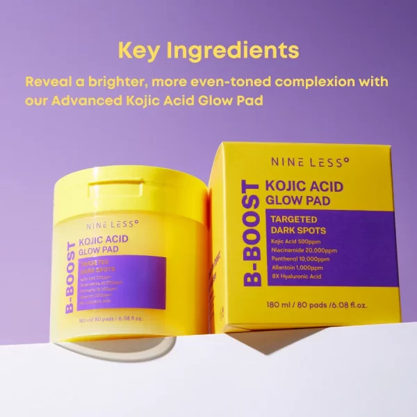 NINELESS -B-BOOST 1% Kojic Acid Glow Pad (80pads) 180ml