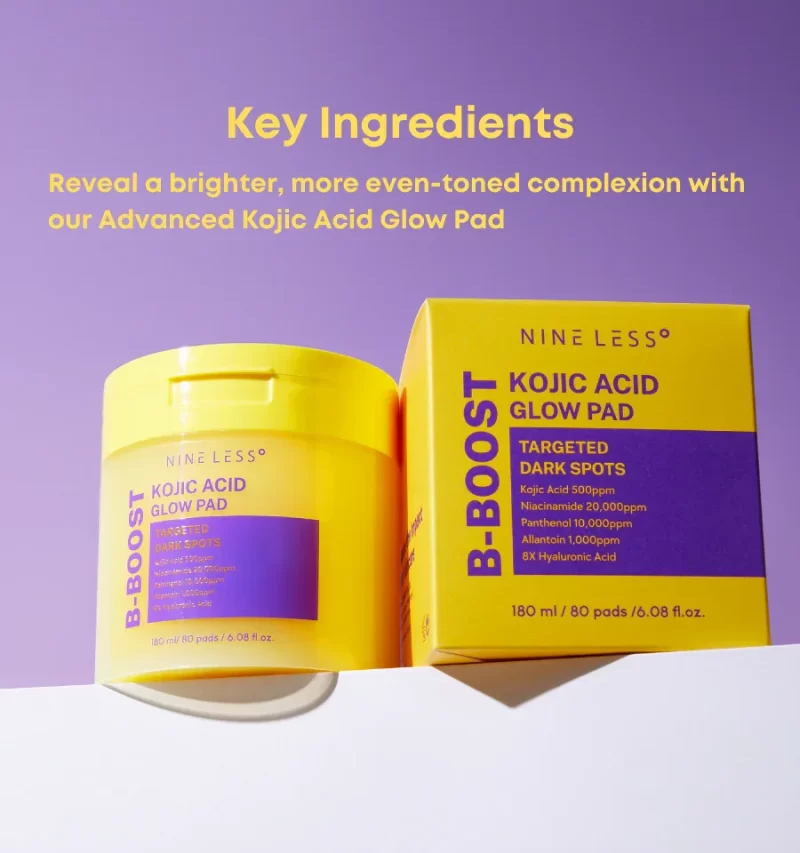 NINELESS -B-BOOST 1% Kojic Acid Glow Pad (80pads) 180ml