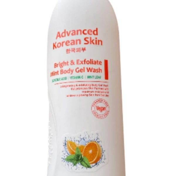 ADVANCED KOREAN SKIN -Bright and Exfoliate (Glycolic, Vitamin C & Mint leaf) Body Gel Wash 42.3 oz 1200ml